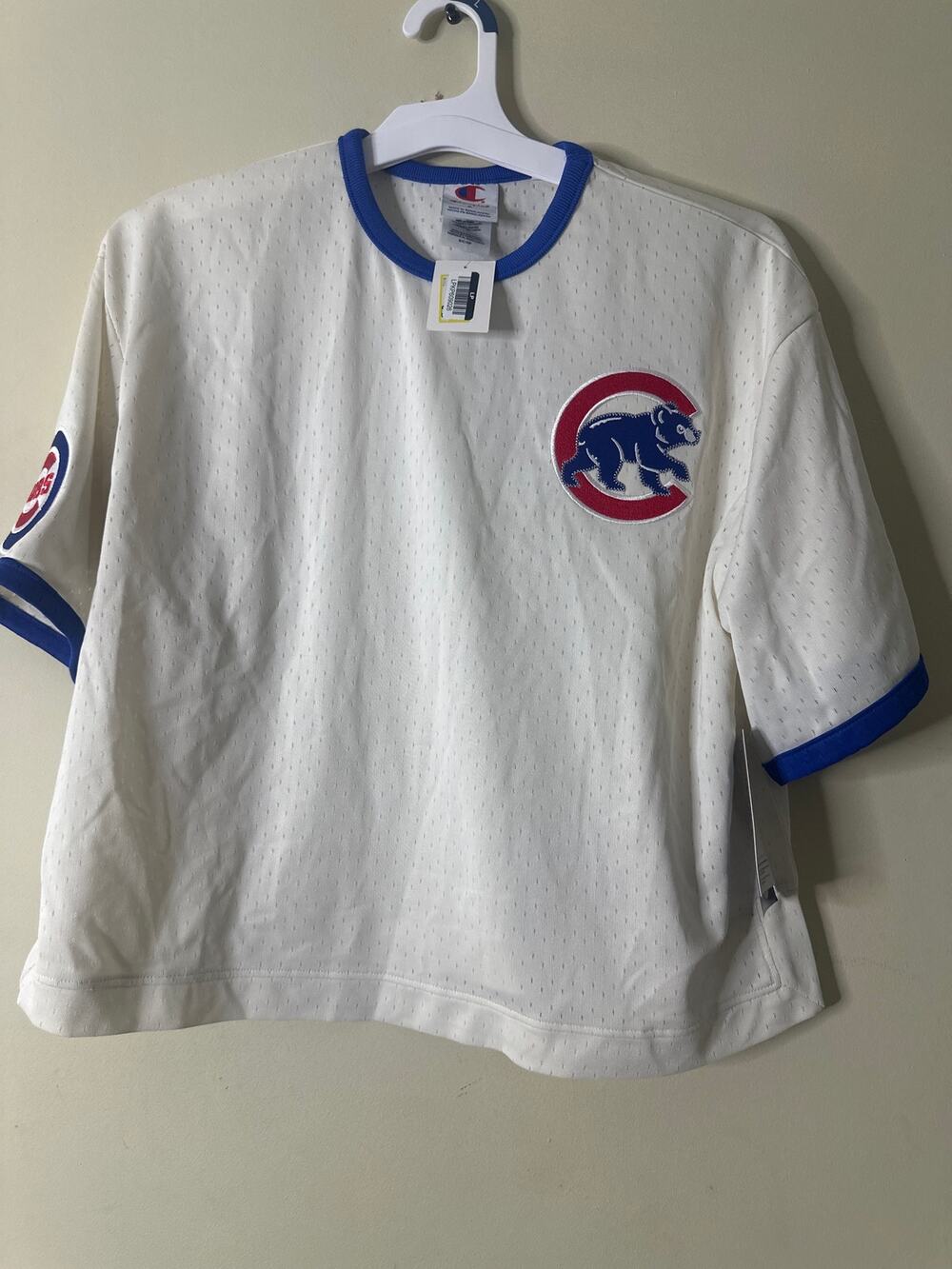 MLB Chicago Cubs Women's Champion Antique White Mesh Jersey S p